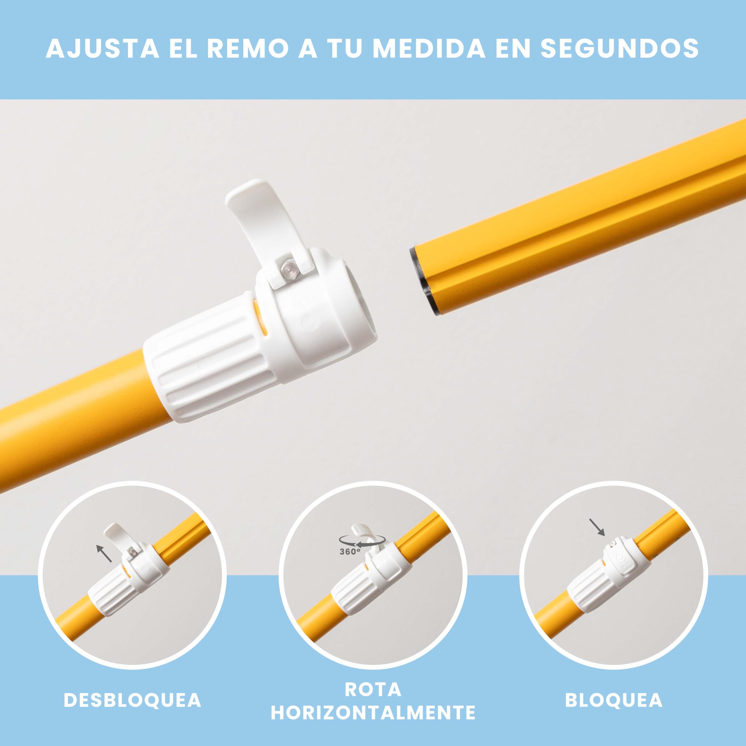 HUIIKE Remo Paddle Surf 2 en 1 de Aluminio Remo Doble Paddle Surf 4 Piezas Desmontable para Pádel Sup Board Hinchable | Pala Ajustable de Fácil Transporte para Kayak y Padel, Set Accesorios Sup