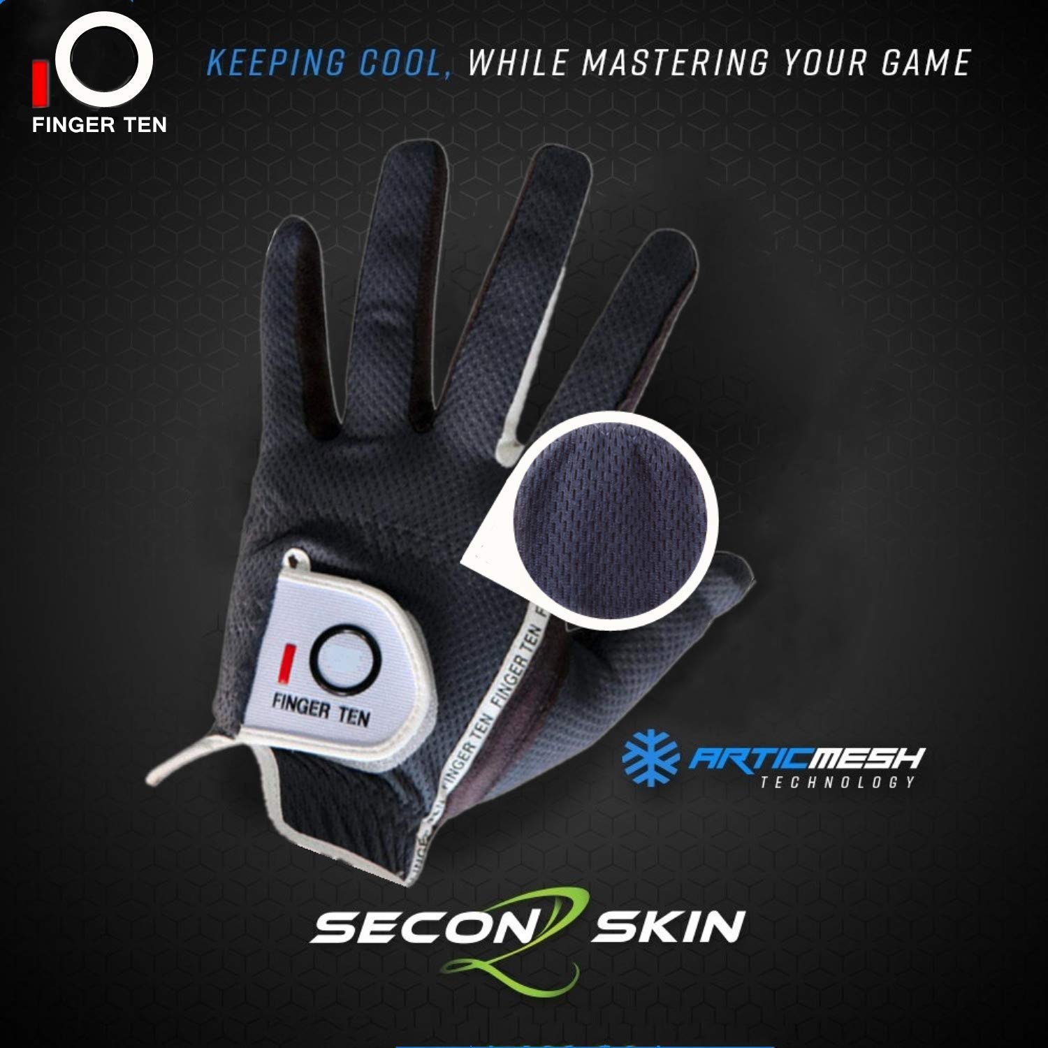 FINGER TEN Golf Glove Men Left Hand Right Rain Grip Value 3 Pack - Image 4