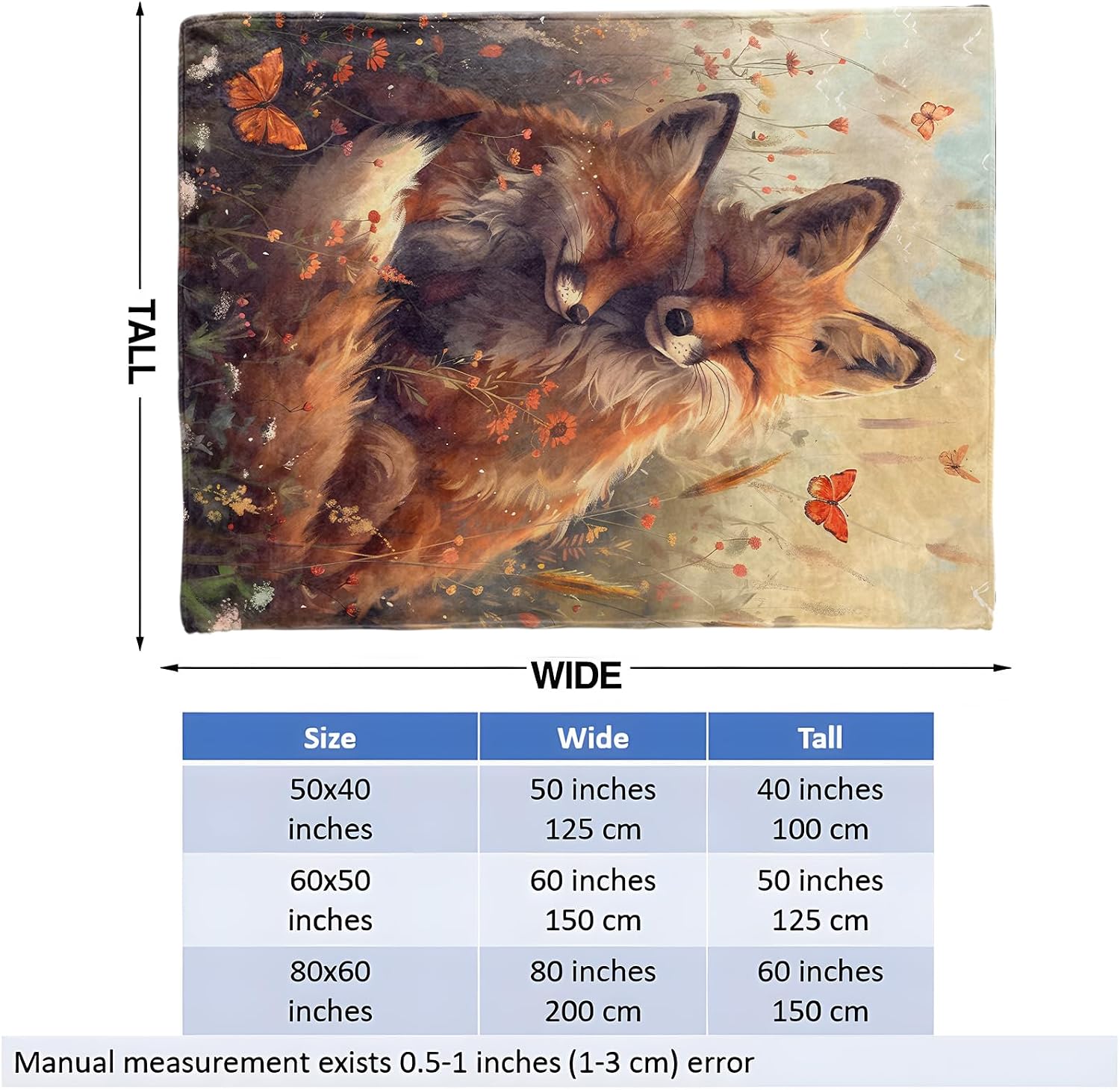 Woodland Fox Throw Blanket for Girls Boys Kids Adults, 50x60 in, Cozy Flannel Blanket for Bedroom, Camping, Couch, Room Decor, Fuzzy Warm Soft Gifts image 3