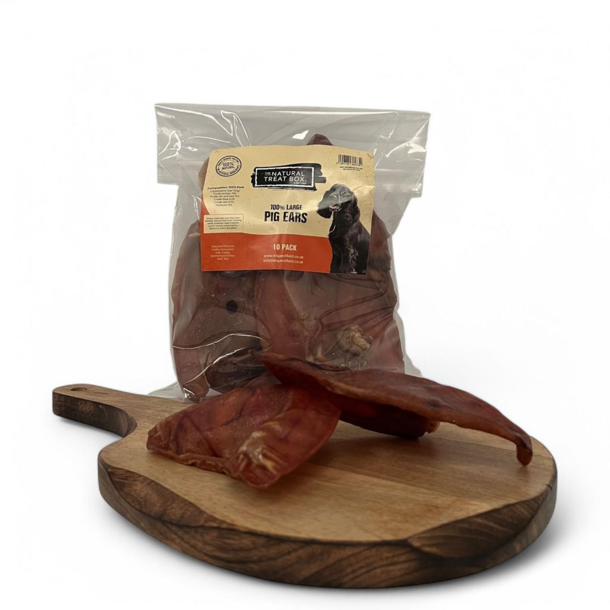 Dog & Field Jumbo Pigs Ears for Dogs - 10 pack. 100% Natural Dog Chews, High Protein Chew Treats | Promotes Dental Health | Long-Lasting, Easy to Digest | Grain Free, Hypoallergenic
