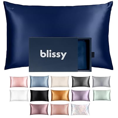 Blissy Silk Pillowcase - 100% Pure Mulberry Silk - 22 Momme 6A High-Grade Fibers - Silk Pillow Cover for Hair & Skin - Regular, Queen & King (Emerald, Standard)