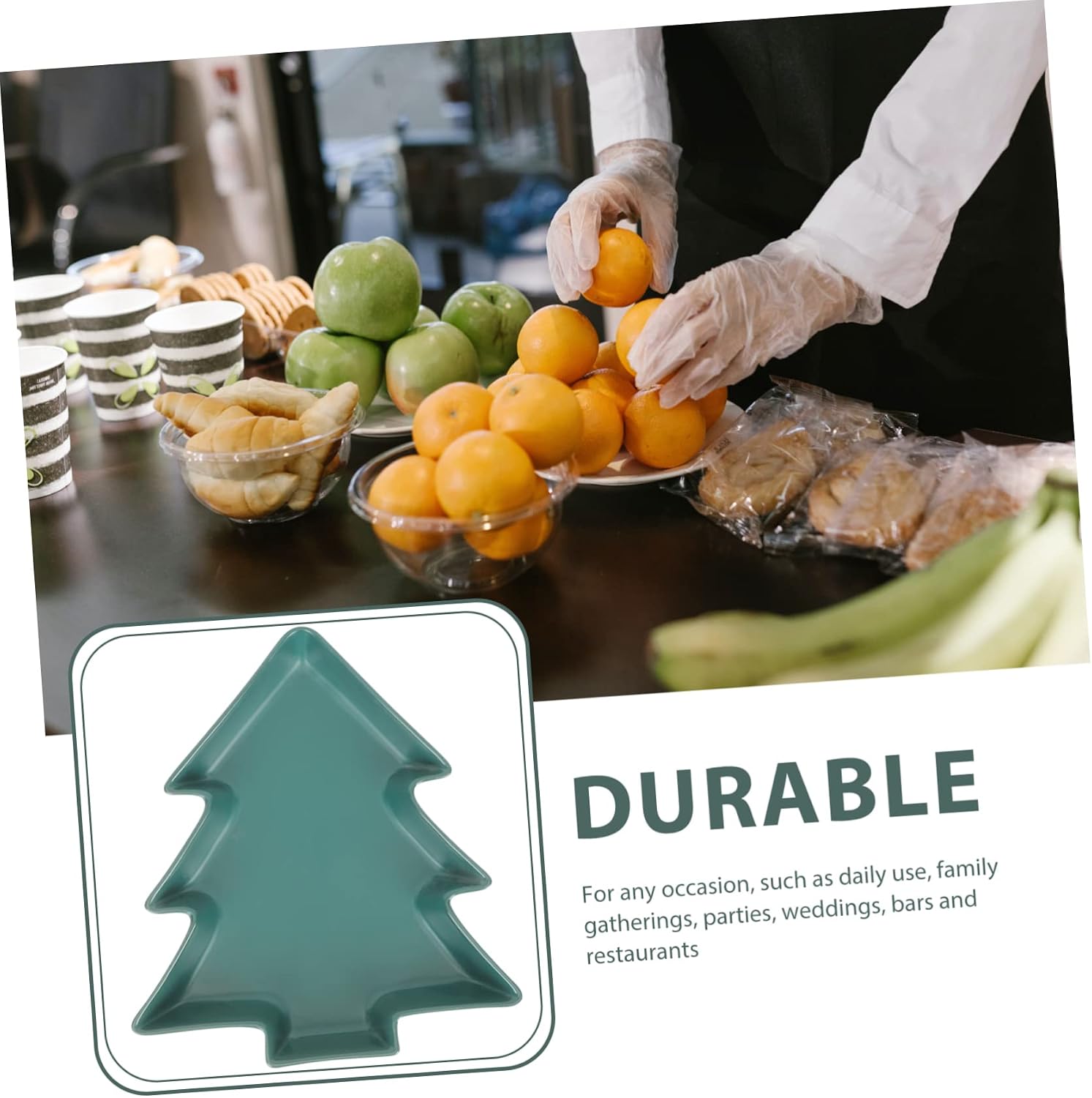 Christmas Tree Tray Ceramic Holiday Tree Shaped Plate for Snacks Nuts and Dried Fruits Versatile Xmas Food Dish for Parties and Home Decor Easy to Clean and Multi-functional