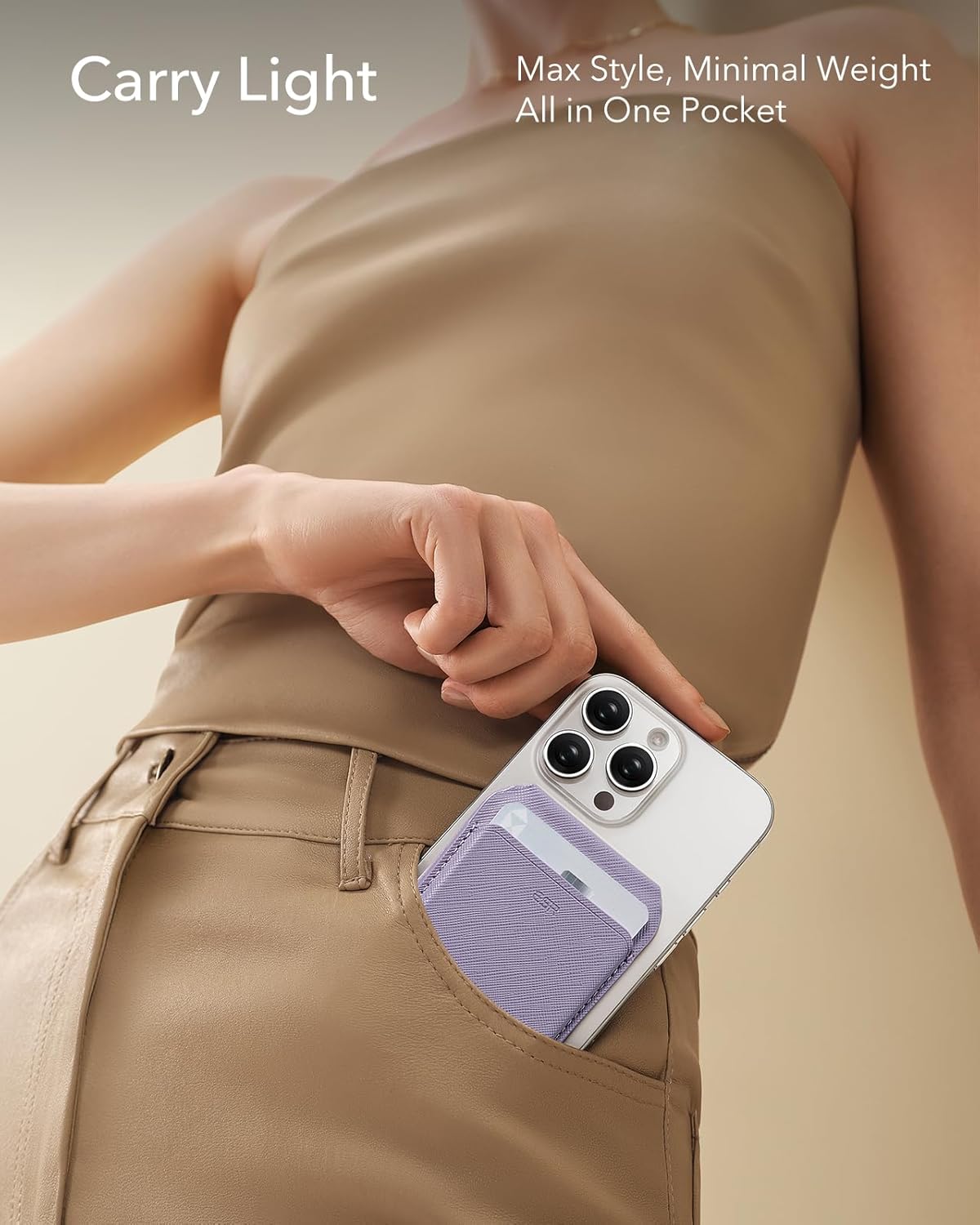 ESR Upgraded Aura for MagSafe Wallet, 5 Card-Holder with Adjustable Stand, RFID Blocking, Magnetic Wallet for iPhone, Slim for iPhone 17/16/15/14/13/12 Series, Not for Mini, Lavender - Image 8