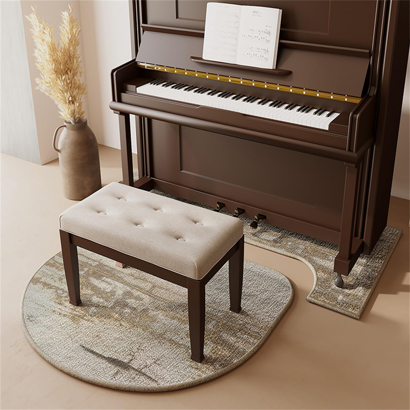 Hixingo Alfombra Insonorizada para Piano Vertical, Alfombrillas Aislamiento para Piano Alfombra Acustica Insonorizada Antideslizantes para Estudio, Sala de Música (Gris Dorado,70 * 160cm)