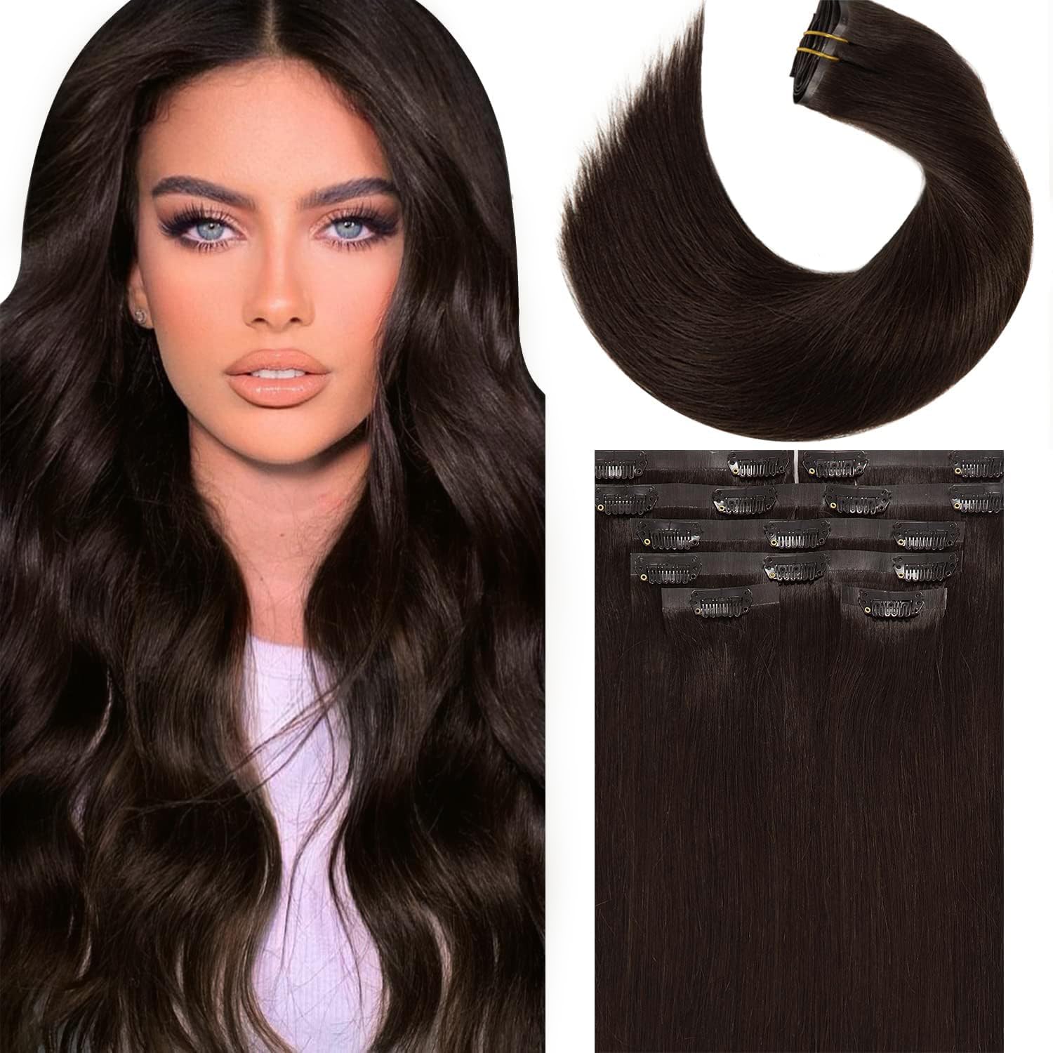 Lacer Hair 9A Grade Seamless Hair Extensions Clip in Human