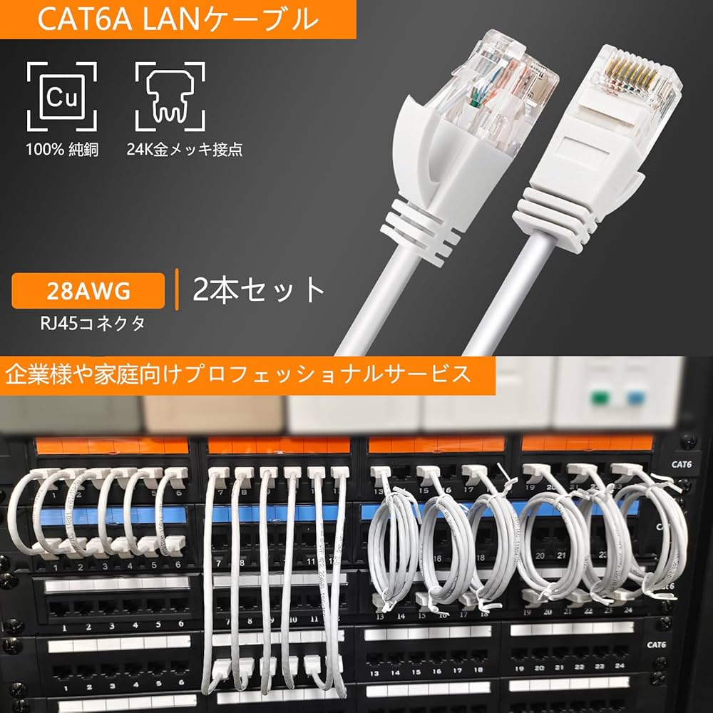 Amazon.co.jp: Ankuly Cat6A LANケーブル 短いランケーブル 0.3m