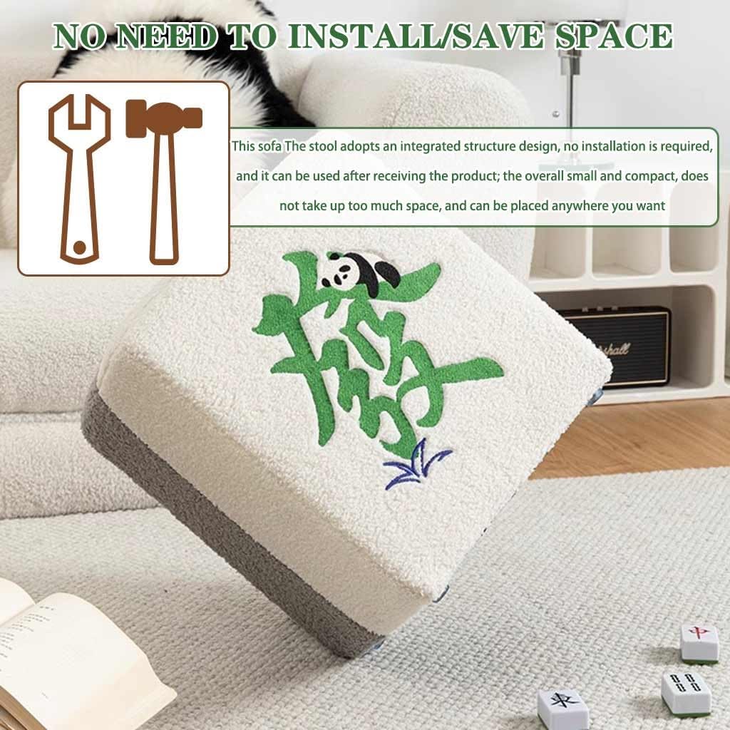 オットマン 足置き台 シンプルなスタイルの麻雀型 フットレスト、 玄関用幸運靴ベンチ、 寝室用スクエアスツール、 ギフト/良い意味 モダンな寝室ベンチ  布張りの楕円形オットマン ベッドエンドスツール フェイクファー 玄関ベンチ フットレスト 寝室 リビングルーム ...