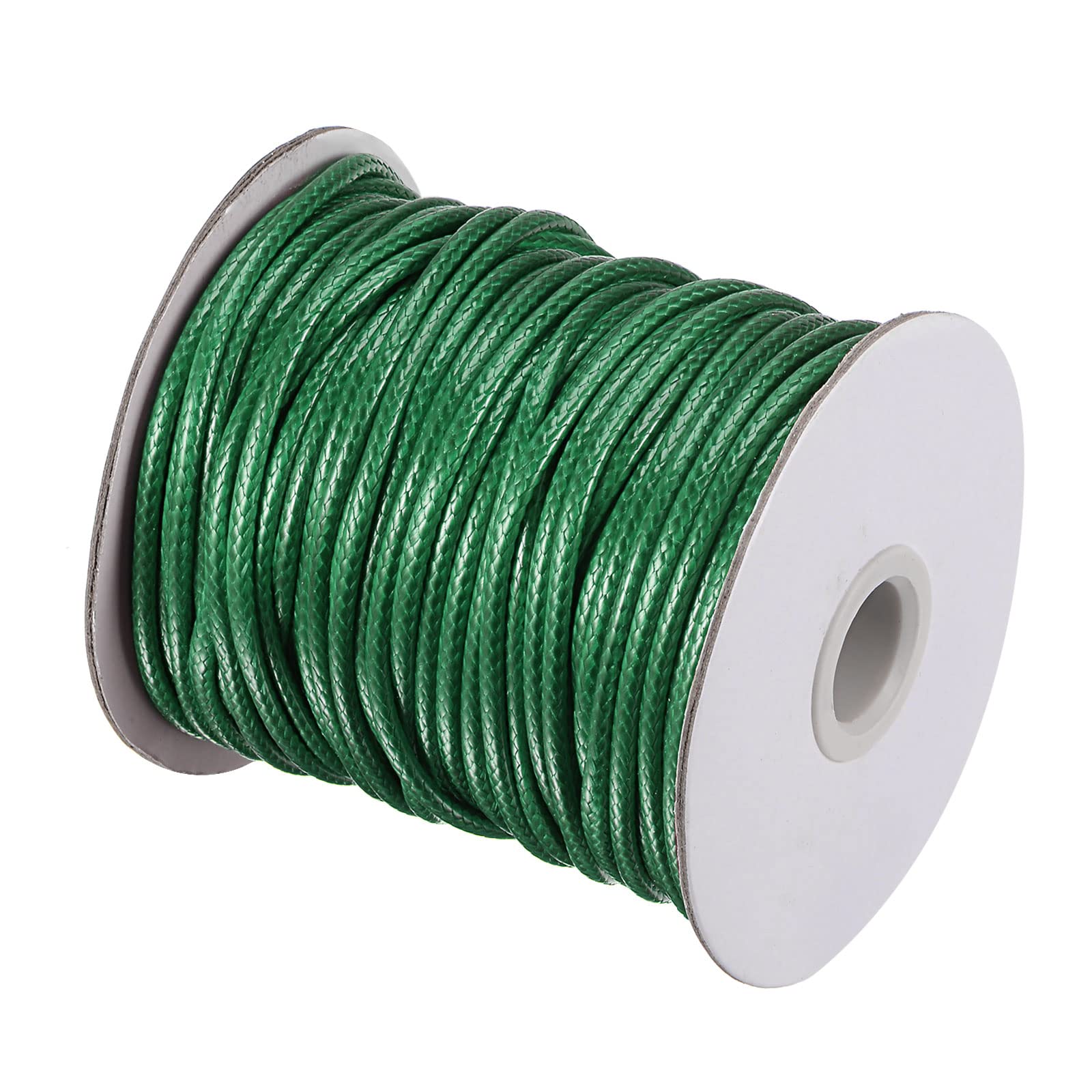 sourcing map 3mm Waxed Polyester String Cord 39M (42-Yards) Beading Thread Crafting Rope for Jewelry Making Bracelet Necklace Weaving, Green — image 1