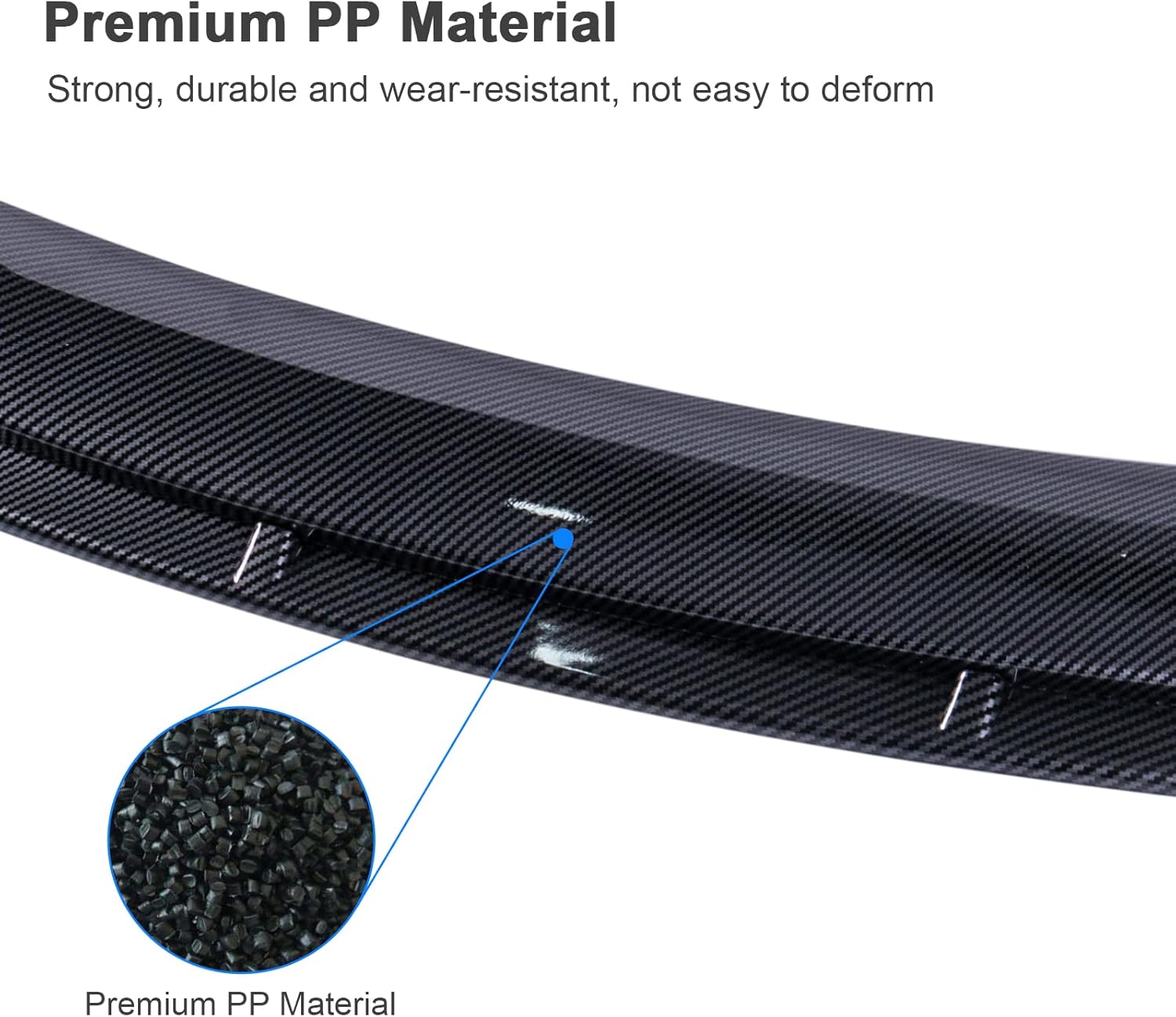 Universal Front Bumper Lip Lower Chin Spoiler Splitter Air Dam Automotive Protector, Universal Fit for Nissan Altima Ford Focus Fiesta Subaru and More,Glossy Black with Red Tongue