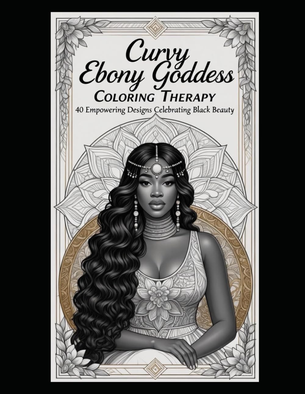 Curvy Ebony Goddess Coloring Therapy