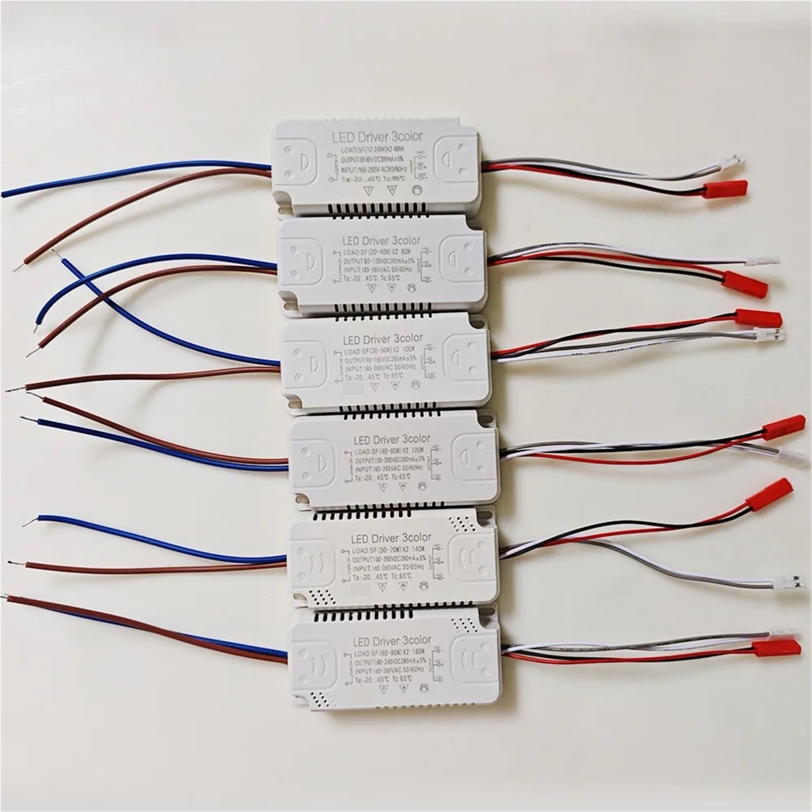Sterownik LED Segment 3 Transformator Zmieniający Kolor Adapter Do Oświetlenia Miękkiego Światła Pasek Lampy Wiszącej Moc Statecznika 20-40-60-80 W*2 Wysoka Stabilność((40-60W) x4)