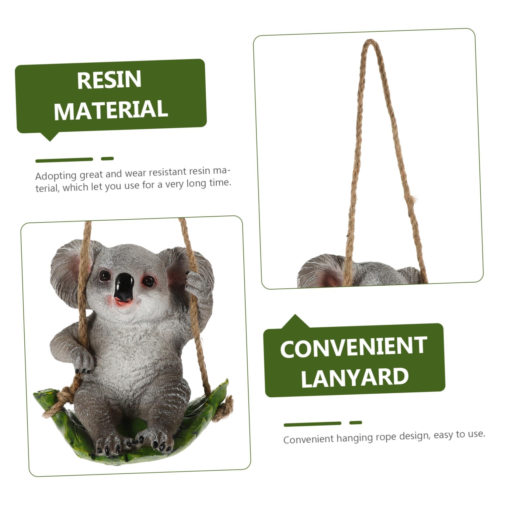 Delikatna Dekoracja Koala z Żywicy Wisząca Figurka Zwierzęca Do Ogrodu Lekka i Przenośna Ozdoba Zewnątrz Unikalny Design Do Dekoracji Podwórka