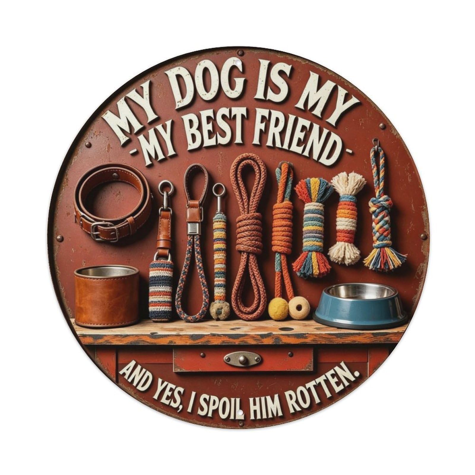 MY DOG IS MY BEST FRIEND Metal Tin Sign Plaque