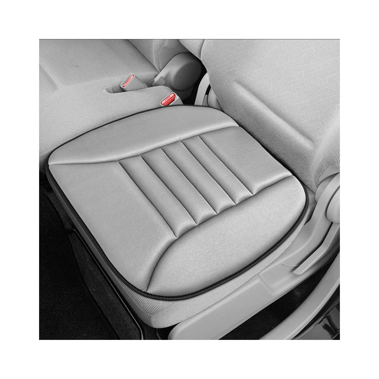 Car Seat Cushion, 1.2" Thick Comfort Memory Foam Auto Seat Pad with Non Slip Bottom, Breathable Driver Seats Pillow Pressure Relief Chair Cushion for Vehicle Office Home (Gray)