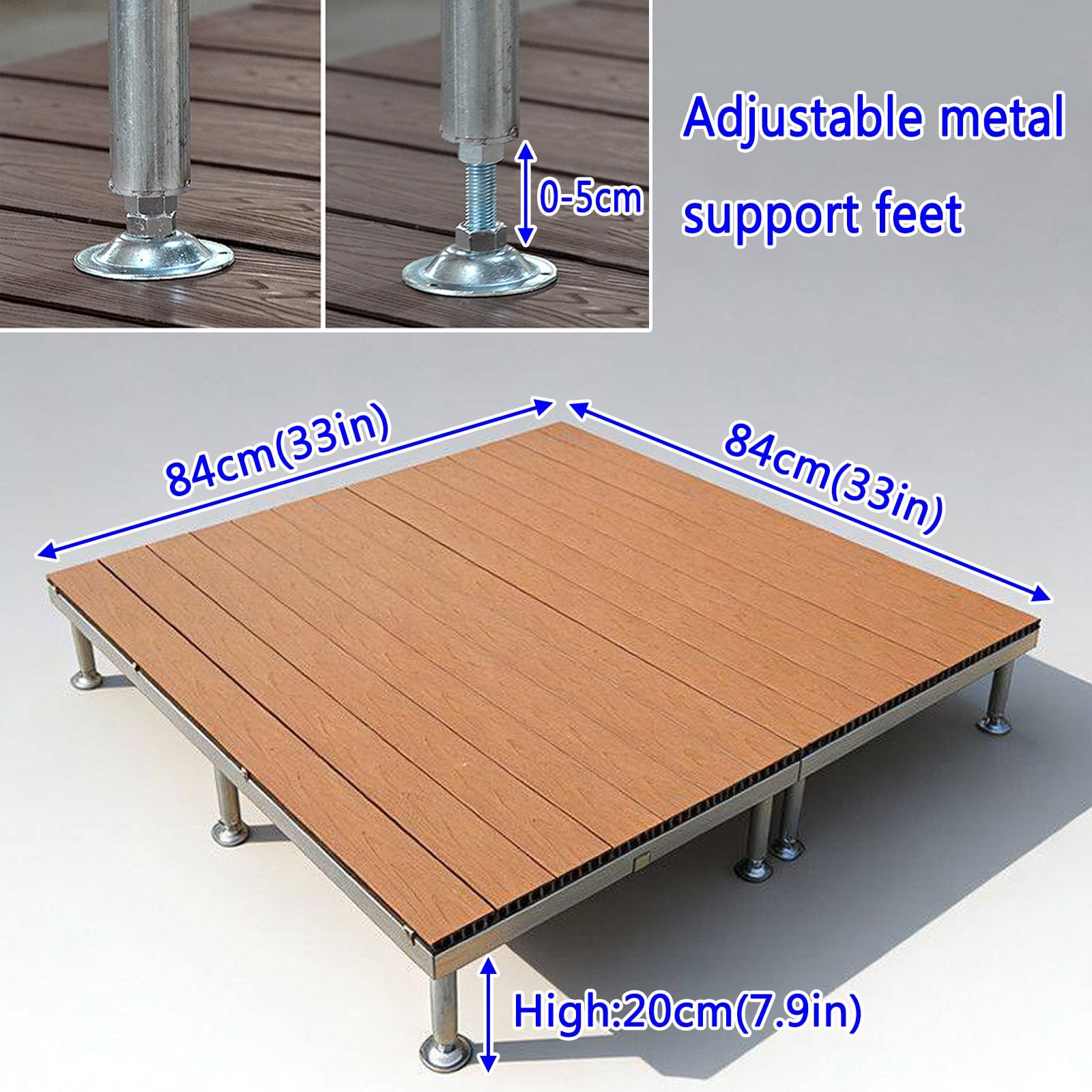 84x84cm Piattaforma Galleggiante For Esterni Modulare In Legno Composito