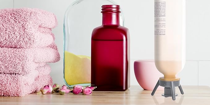 ⭐ <strong>Zero-Waste Design</strong> – Flip bottles upside down to drain every drop effortlessly using gravity—no shaking, cutting, or leaning required<br>⭐ <strong>Instant Setup & Use</strong> – Replace original caps, invert bottles, and squeeze through for quick, mess-free dispensing of lotions, cleaners, or sauces<br>⭐ <strong>3-Size Adapter System</strong> – Includes 38mm Base Cap with 33mm, 28mm, and 24mm adapters for universal compatibility with most screw-top plastic bottles