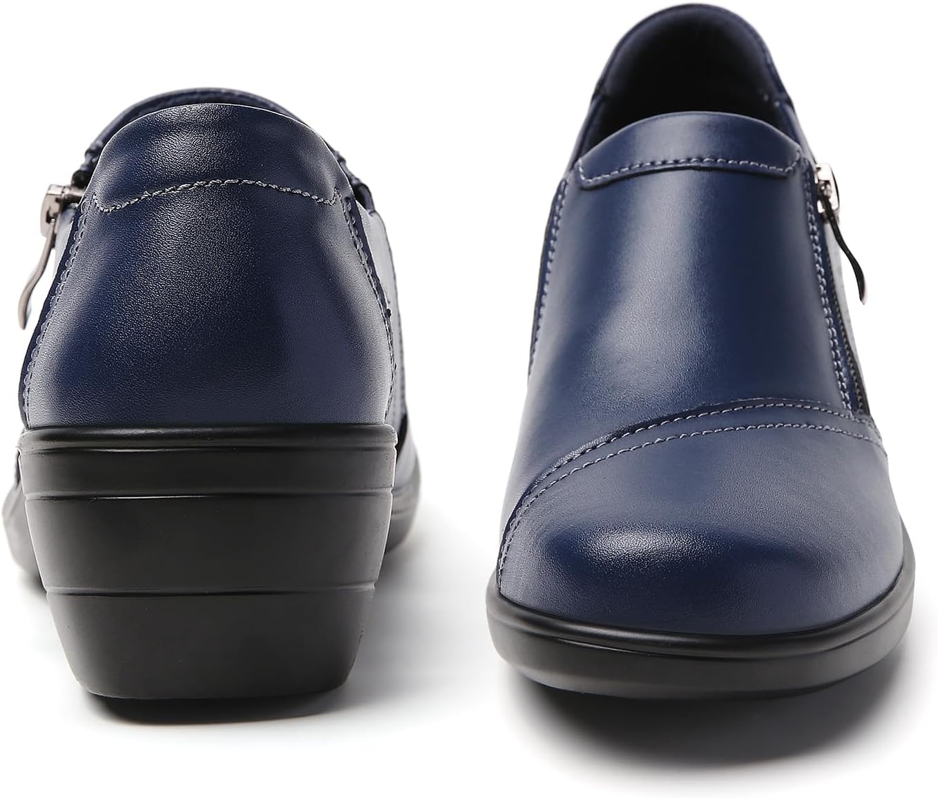 FOVSMO Loafers for Womens Comfort Dressy Slip-Ons Zipper Business Casual Office Work Shoes - Image 3