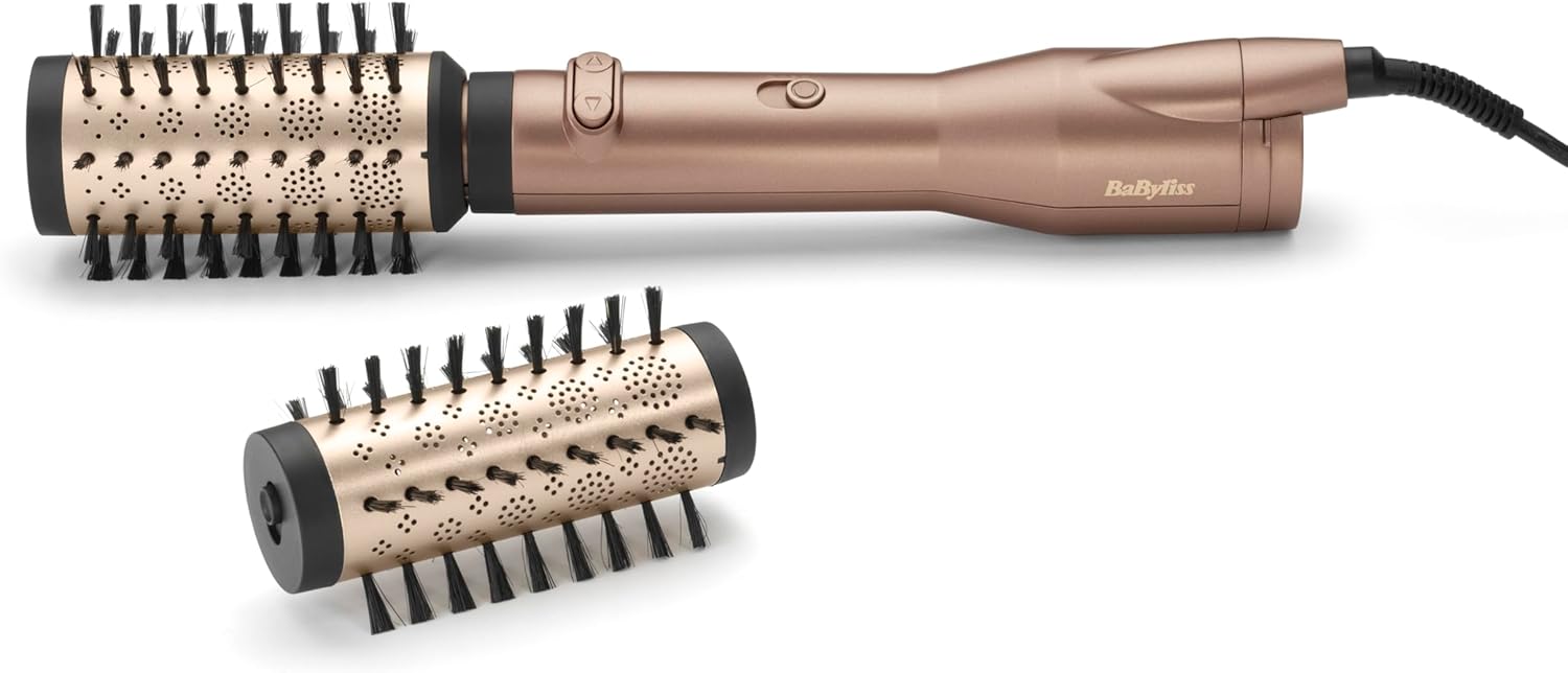 BaByliss AS952E Big Hair Dual Airstyler with 50mm brush attached and 40mm brush separate