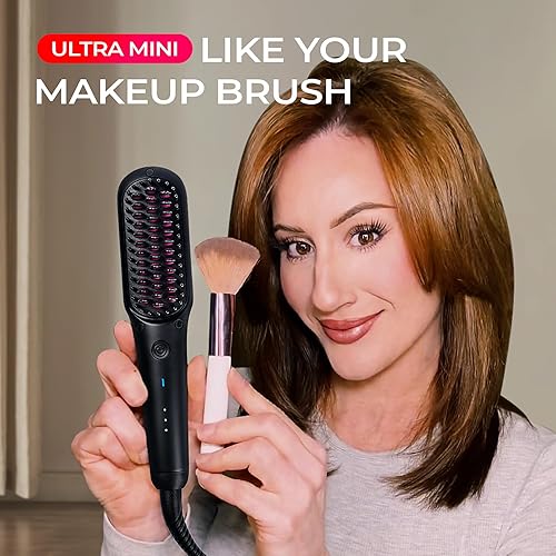 Miniatura 2 de TYMO PORTA MINI Cepillo alisador de pelo portátil para viajes, alisador de peine caliente iónico para mujeres, 0.39 libras, ultra ligero, iones