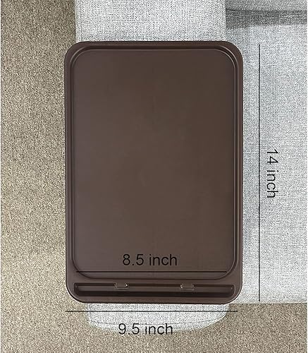 Miniatura 12 de Xchouxer Mesa de clip para reposabrazos de sofá, bandeja de aperitivos de TV, prácticos controles remotos/bebidas/soporte para teléfono (negro)