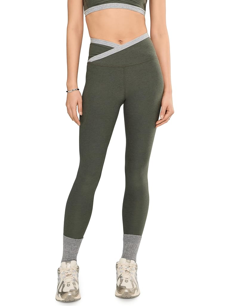 Green Beyond Yoga Spacedye Outlines High Waisted Midi Leggings