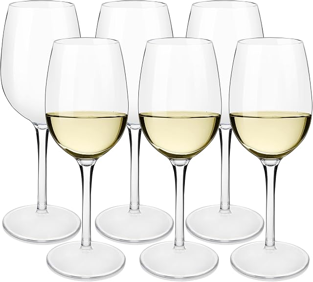MICHLEY Unbreakable Plastic Red/White Wine Glasses 355 ml/12.5 oz Reusable 100% Tritan-Plastic Shatterproof Wine Goblets Gift Set of 6, BPA-Free and Dishwasher-Safe