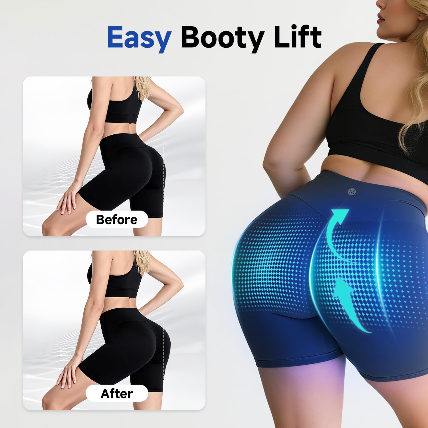 MEGELIN Pantalones Cortos de Entrenamiento EMS – Activación Muscular Profunda para Levantamiento de glúteos y Modelado Corporal – Resultados visibles en 2 a 4 semanas