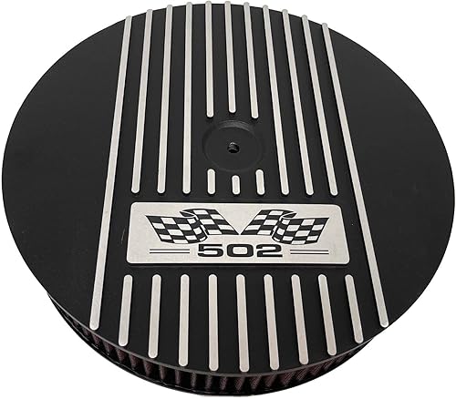 Miniatura 2 de Big Block Chevy 502 Flag Logo - Kit de filtro de aire redondo de 13 pulgadas - Negro - Ansen USA