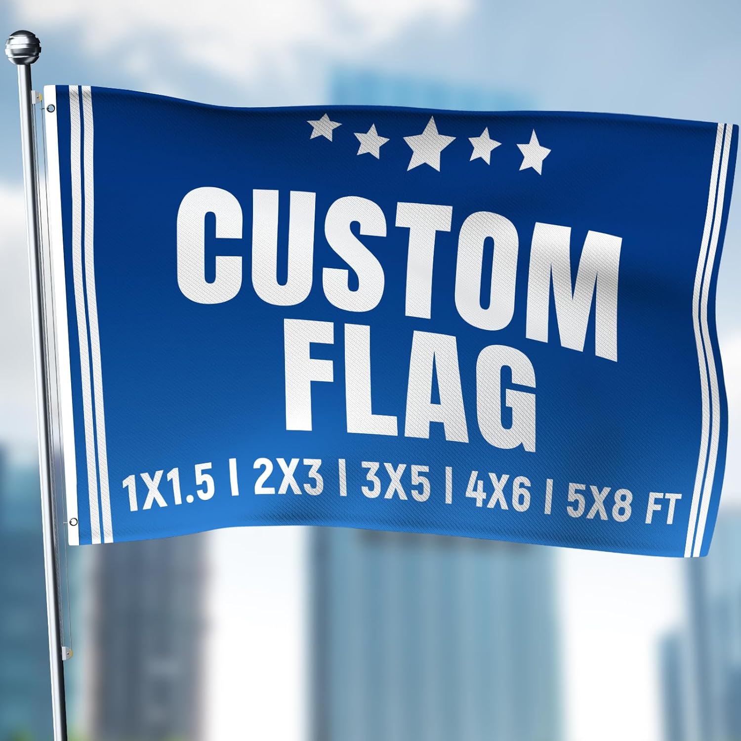 Ships Next Day, Made In USA - Personalized Flag - Upload Your Logo or Picture for a Custom Design - Double Sided Weather-Proof Outdoor or Indoor Flag (2x3 Ft)