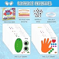 Vista 2 de Kit de manualidades con estampado de animales a mano, paquete de 16 manualidades fáciles de recortar animales para niños pequeños a partir de 3