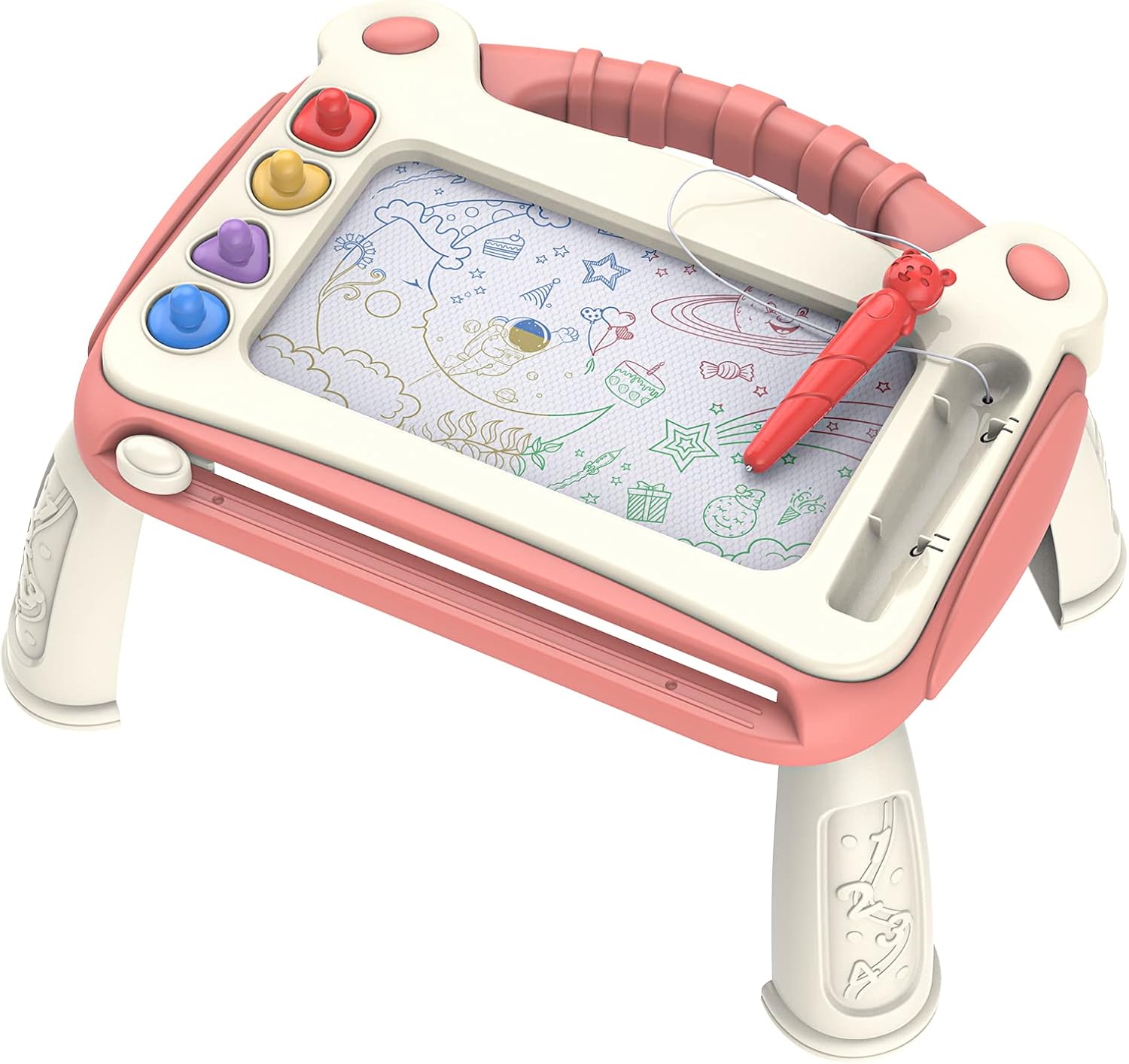 bravokids Kids Toys Baby Boy Toys, Magnetic Drawing Board Doodle Sketch Pad for Toddler Boy Girls Educational Preschool Learning Birthday for 3 4 Years Old Kids Toddler (Red)