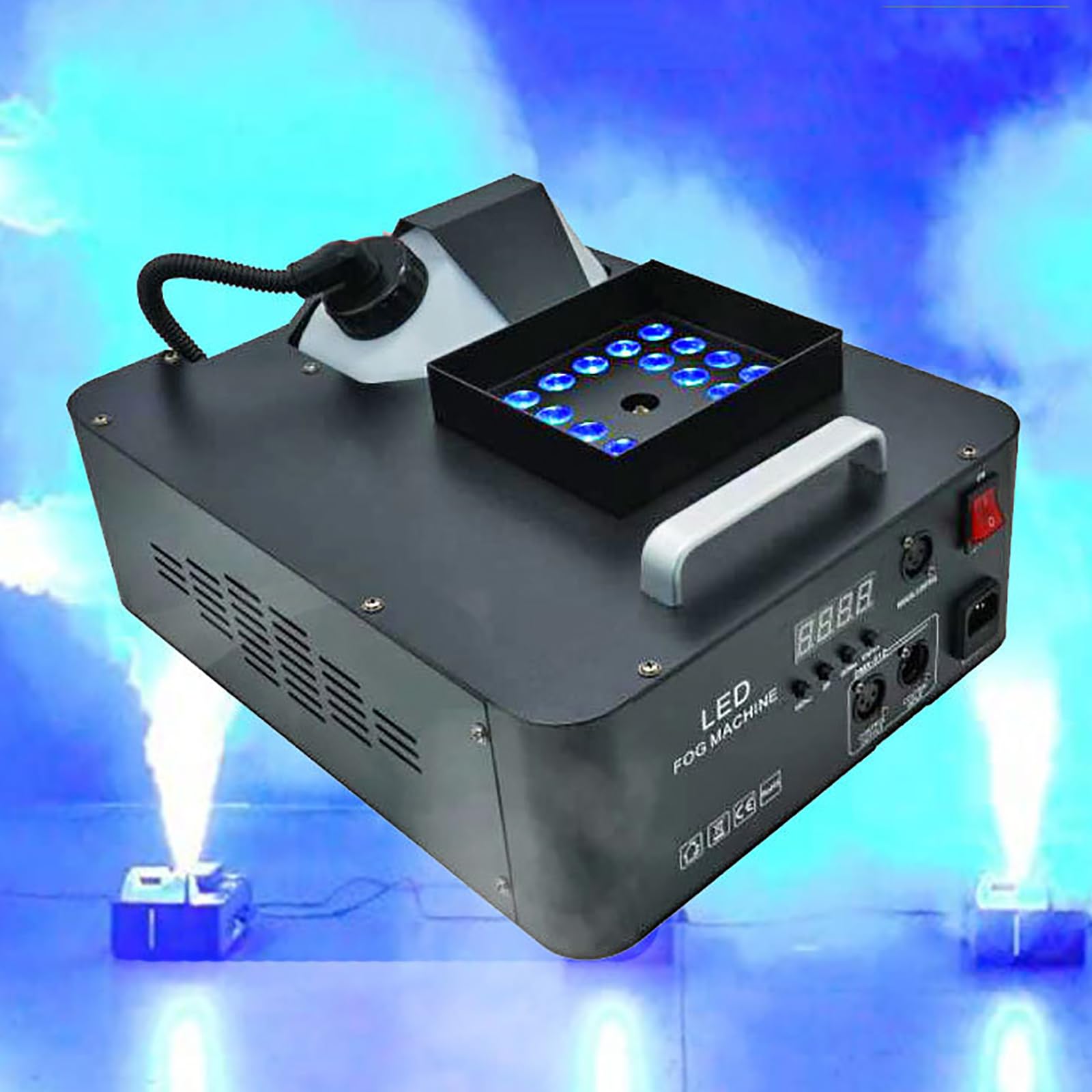 Pionowa Wytwornica Mgły, Wytwornica Dymu O Mocy 1500 W, Sterowanie DMX 512 Z 24 Koralikami LED I Pilotem, Pojemność I Wydajność Puszki Z Olejem 2,5 L, 18000 CFM, Na Wesele, Imprezę