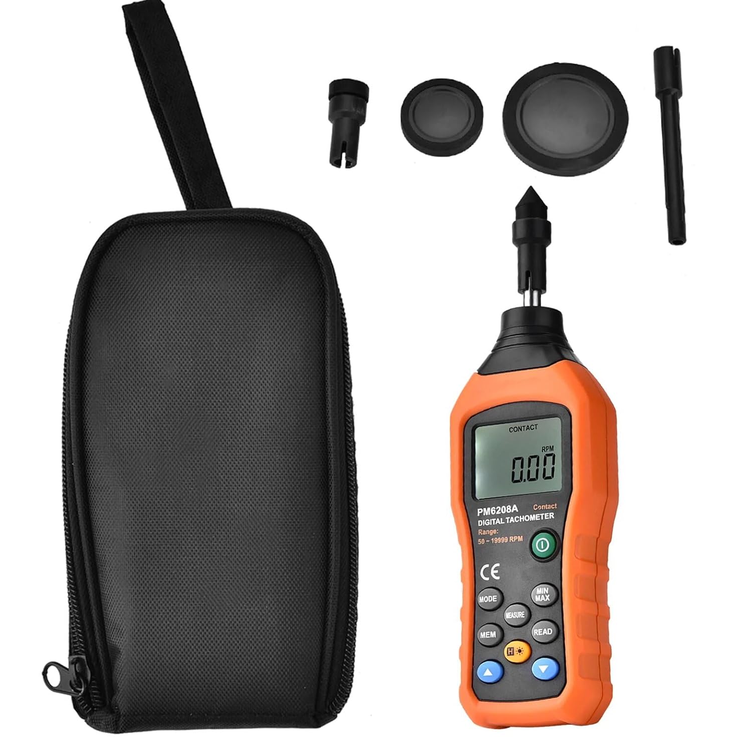 PM6208A Digital Tachometer PM6208B Non-Contact Digital Tachometer High-Precision Motor Speedometer Speed Meter Industrial Automotive Motor Tachometer RPM Speed Meter(PM6208A)