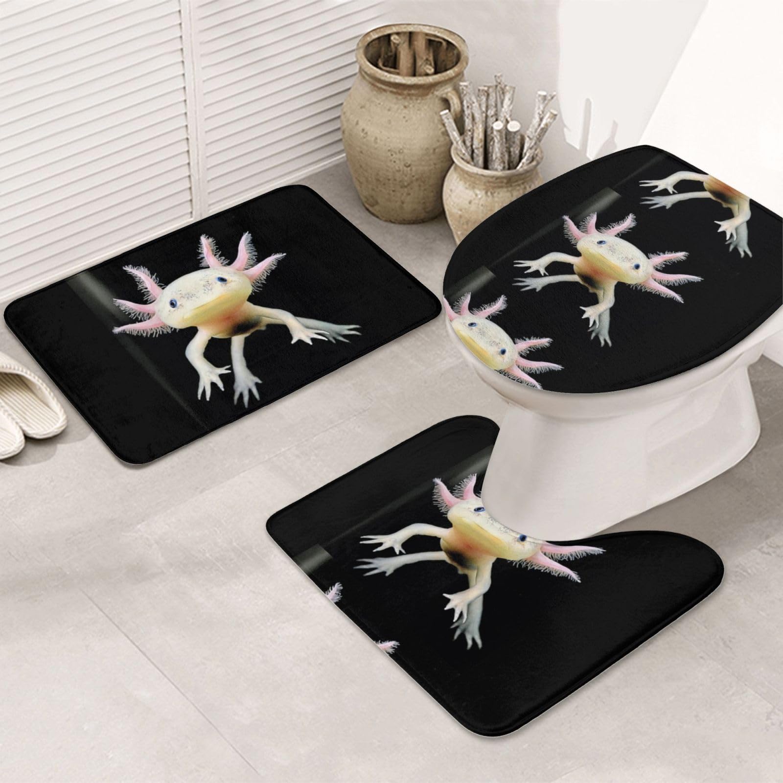 Tapis de bain antidérapant 3 pièces à haute absorption eau