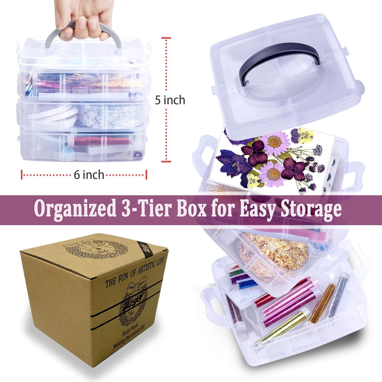 Resin Kit - Complete Resin Kits and Molds Set, 125pcs Resin Jewelry Making Kit for Beginners with Sphere, Pyramid, Crystal Molds & Epoxy Supplies for DIY Crafts - Image 4