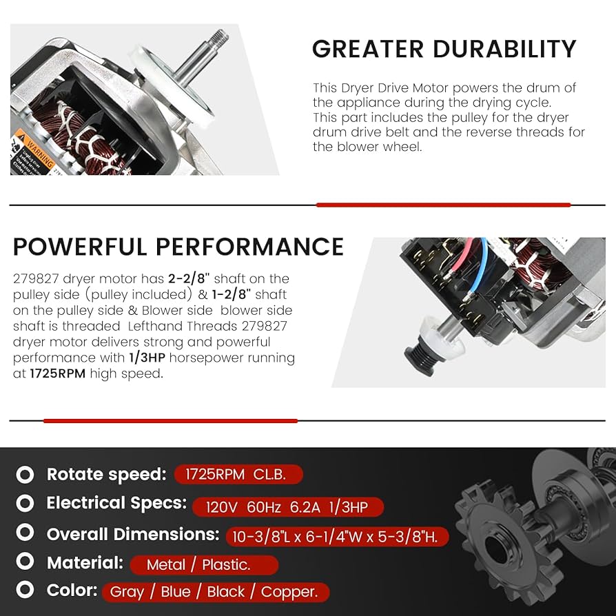 その他 MICROWAVE DEVICE Drive Motor 279827 | Whirlpool Replacement Parts