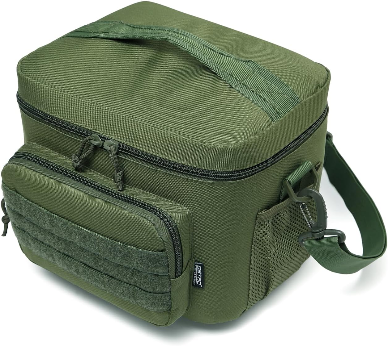 DBTAC Tactical Lunch Bag for Men Women, 12 Cans Insulated Lunch Box for Adult | 9L Leakproof Lunch Cooler Tote for Work Office Outdoor Travel | Soft Easy To Clean Liner x2, Green