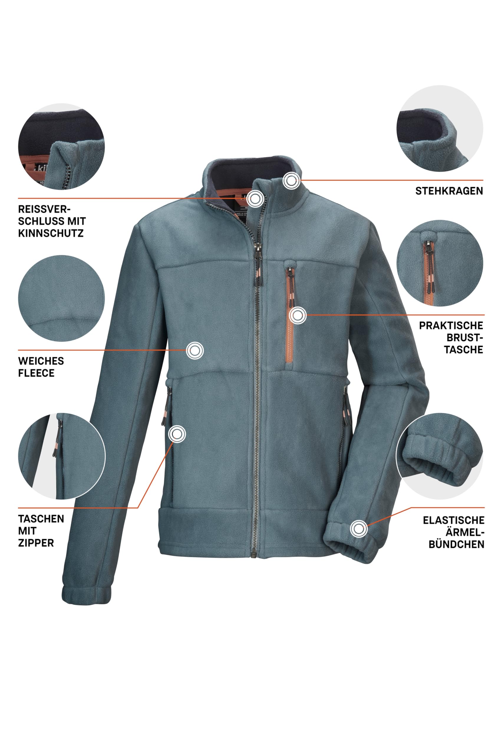 Killtec Kow 225 Bys Flc Jckt Chaqueta polar con cuello alto Niños