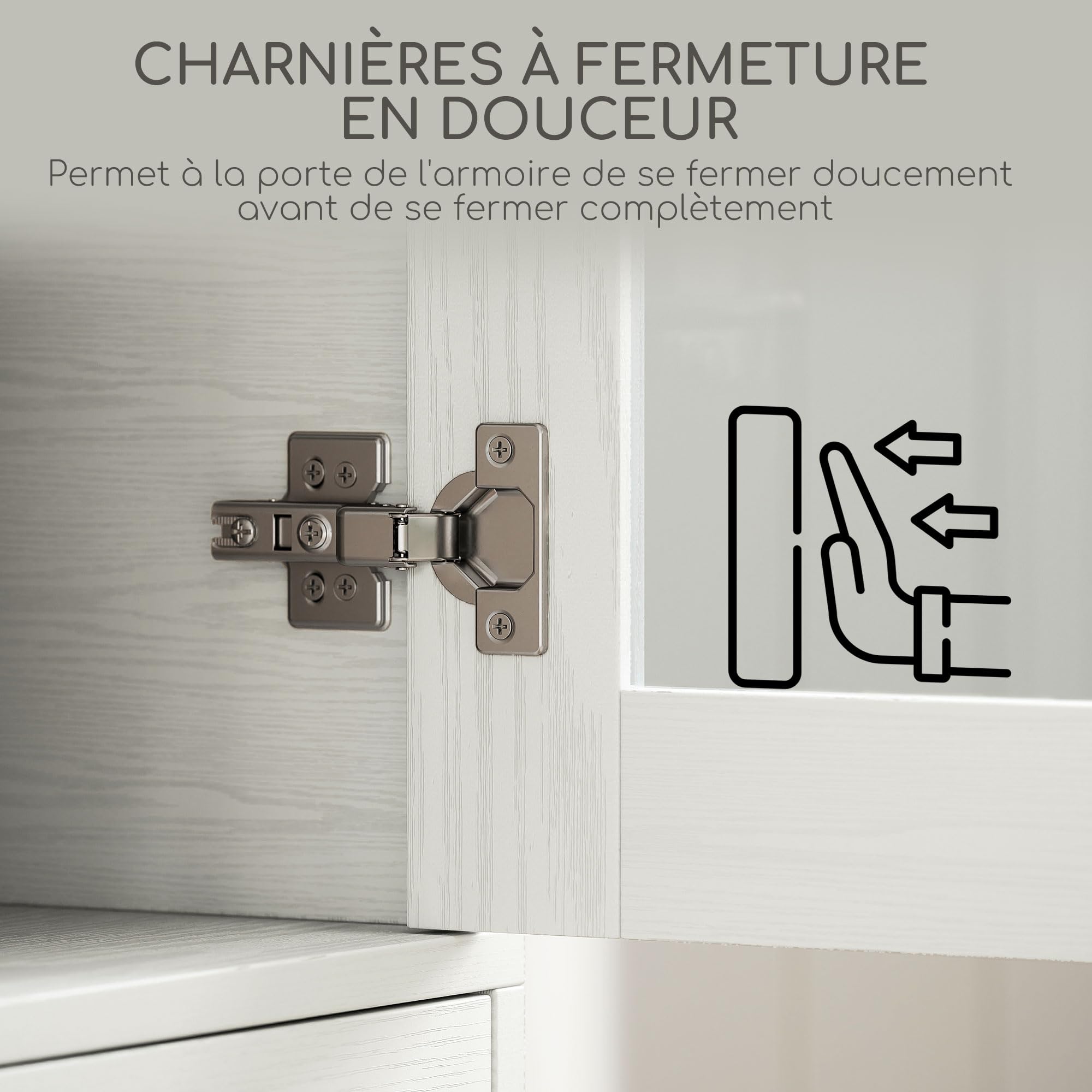 HOMCOM Meuble de Rangement Buffet Salon Placard 59 x 30 x 164 cm Blanc | Portes Vitrées, Étagères Réglables, 2 Tiroirs, Armoire de Rangement, Salon Cuisine Chambre