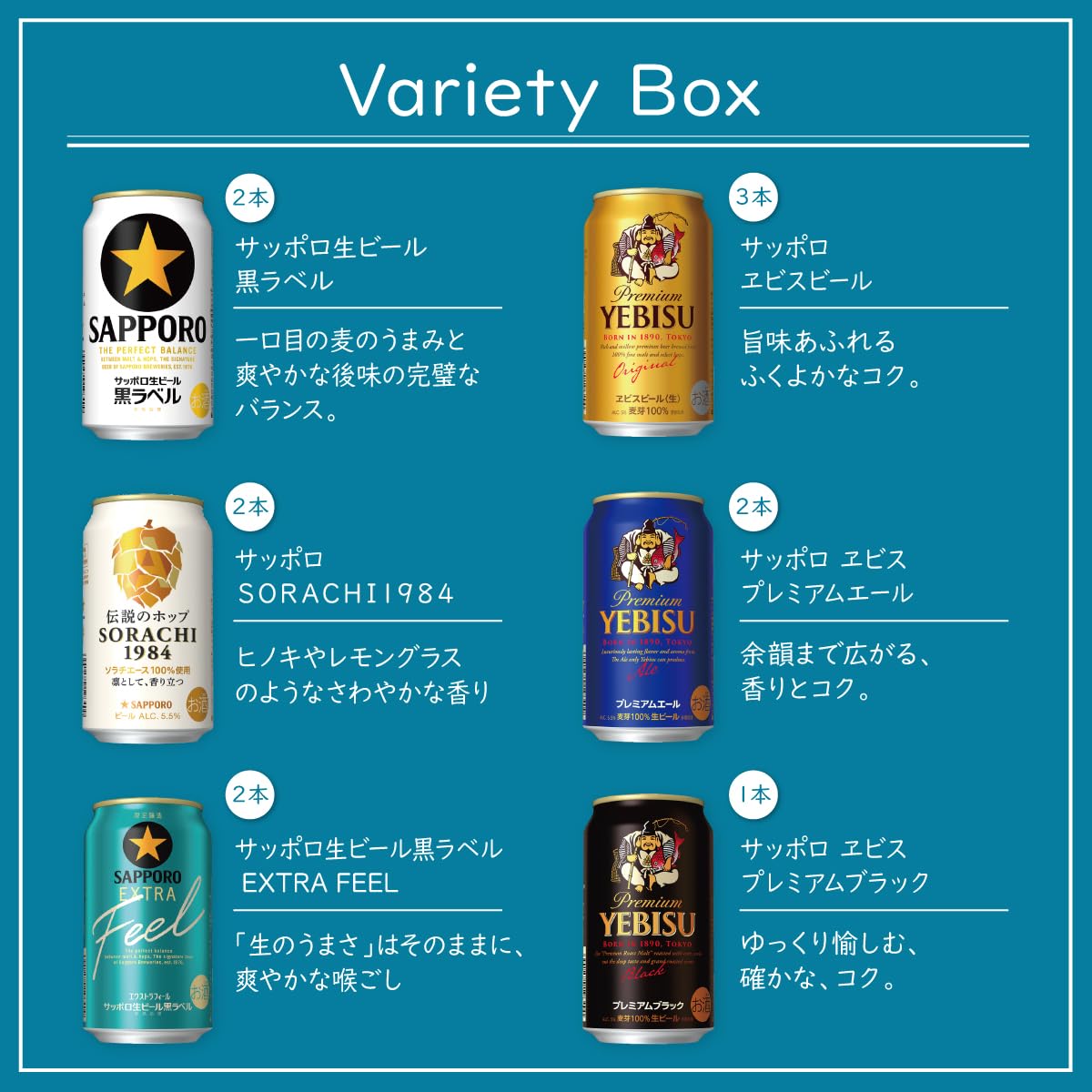 Amazon.co.jp: 【父の日】サッポロ バラエティギフト 6種12本 飲み比べ