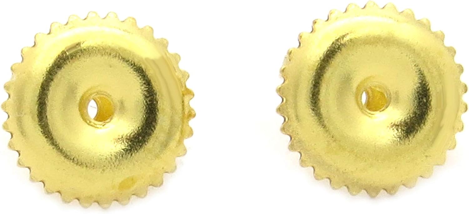 Dazzlingrock Collection Screw Back Earring Backings Only 2 Pcs Included (Diameter 4.65mm), 14K Solid Yellow Gold