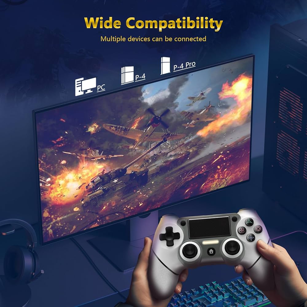 Amazon.com: Sombbry Wireless Controller for PS4, White ps4