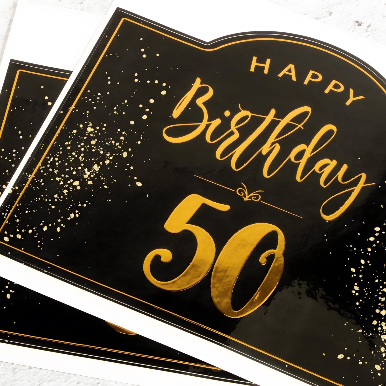 Carta Regalo 50° Compleanno – 4 Fogli Da 50x70 Cm Con Etichette, Design Multicolore E Marrone, Per Uomo E Donna
