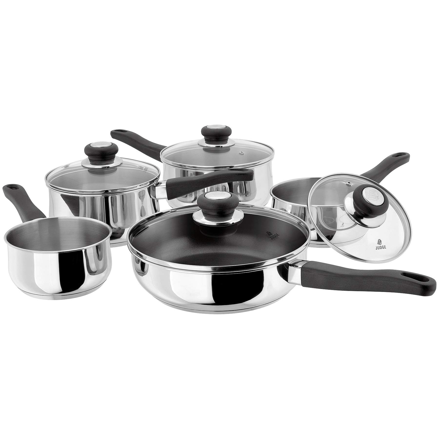 Tegame Induction cm 24 con 2 manici e coperchio in vetro con pomolo in