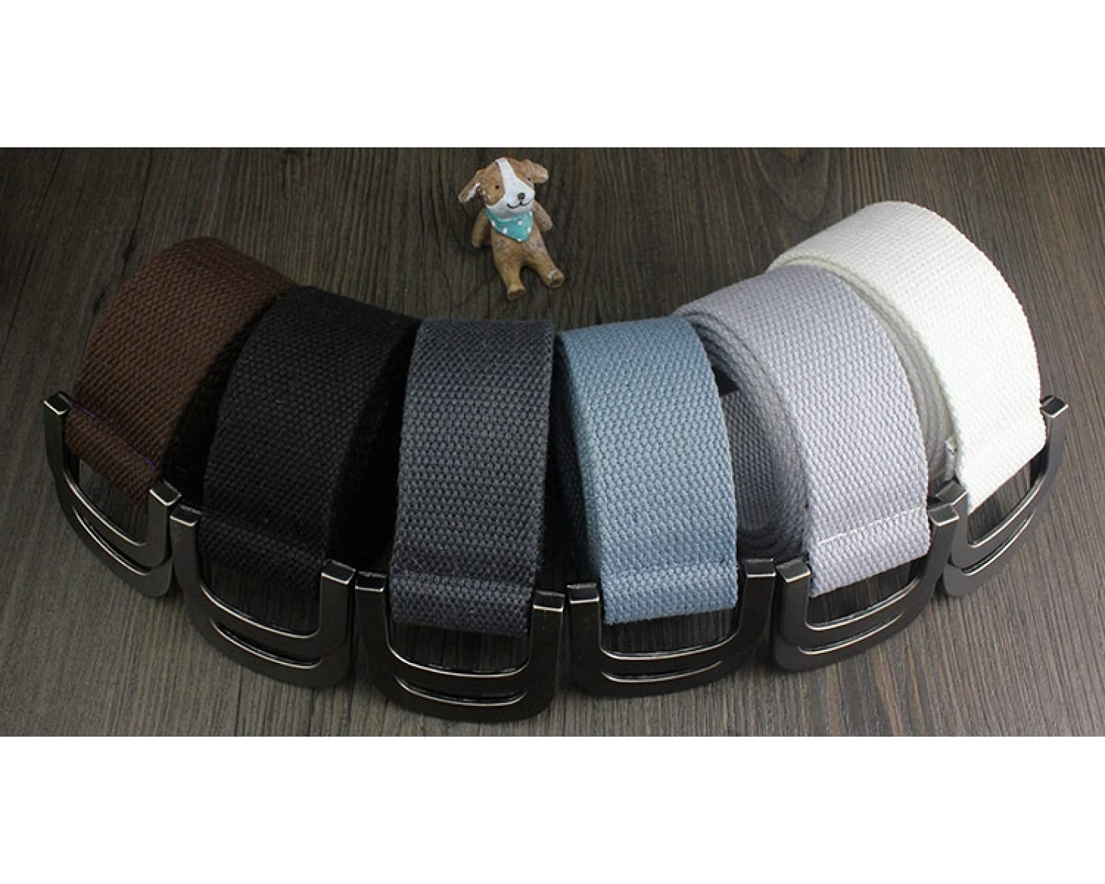 Cintura Con Fibbia A Doppio Anello - Nylon Elastico Vestibilità Comoda Panno Militare Cinture Web In Tela A Contrasto Tattico, Cintura Per Jeans Da Esterno Da Donna Da Uomo,Grigio Blu,120Cm*2Pcs