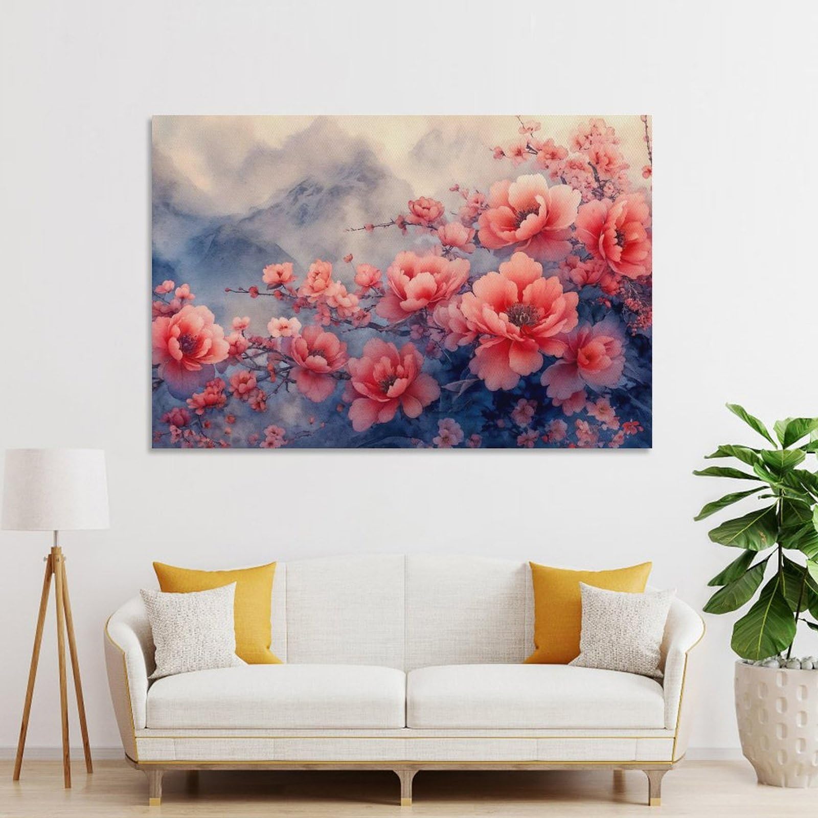 Junmoney Cherry Blossom Japan Room Decor Wall Art, 20x30inch(50x75cm), for Entrance Walls, Hall Decor Or Foyers, A Neat Decor Update for Hallways