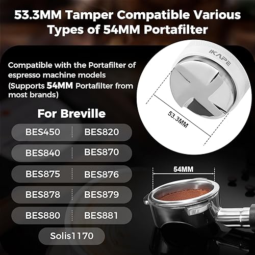 Miniatura 2 de IKAPE Coffee Products, distribuidor de café de 2.087in y manipulación manual, distribuidor de expreso de profundidad ajustable que se adapta a todos