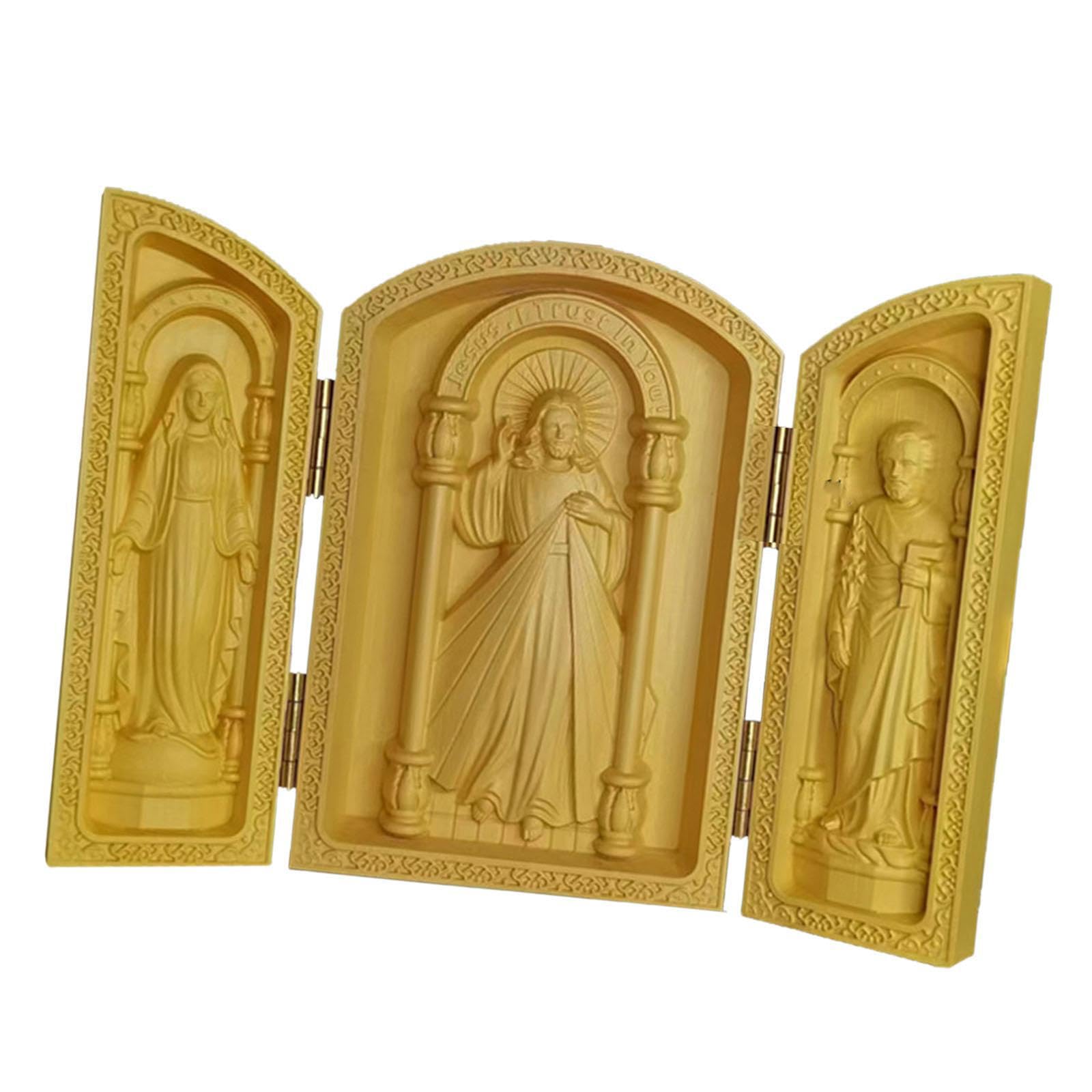 PIXZCSA Intricate Wooden Sculpture Handcrafted Statue Lifelike Detailing Home Display Outdoor Religious Statues Living Room Premium Durable Figurine