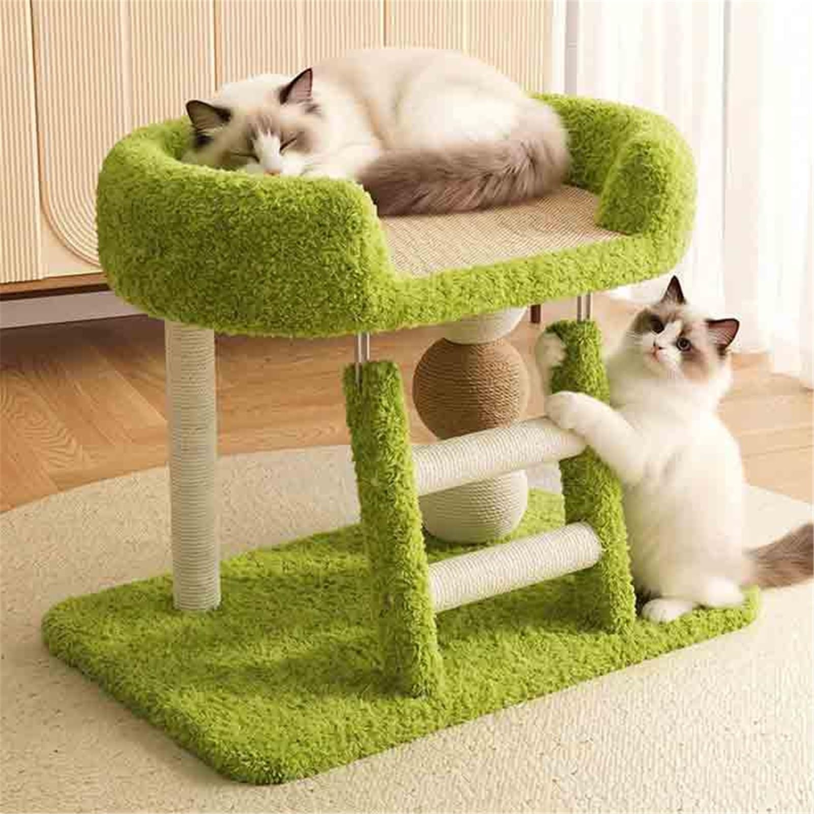 Spazioso Tiragraffi for gatti, tiragraffi for, 48 cm, con cuccia