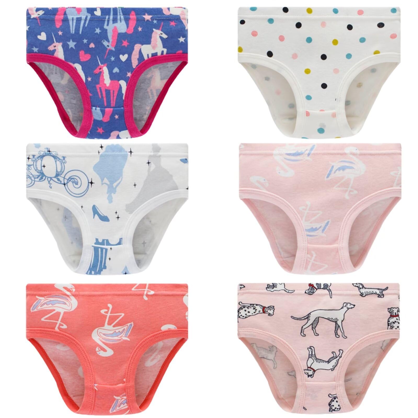 Family Feeling Girls 100 Cotton Underwear - Comfortable Breathable Panties for Kids